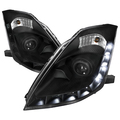 Spec-D Tuning 06 Nissan 350Z Projector Headlights Black LHP-350Z06JM-RS